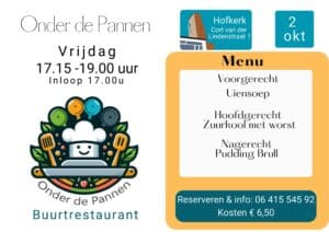 Vrijdag eten we in de Hofkerk